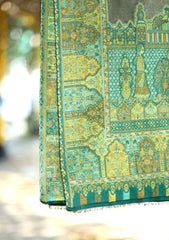 Pashmina Kaani Zari Shawl D - 08 - Green