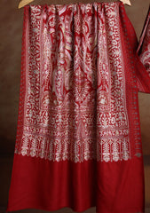 Pashmina Ari Work Jaaldar Scarf D#02 - Red