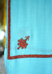 Pashmina Embroidered Shawl D - 120 - Ferozi
