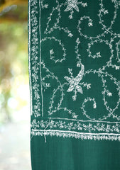 Pashmina Kashmiri Jaaldar Shawl D - 42 - D Green