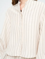 Pret - Moven - Striped Linen Blend Short Shirt - Beige