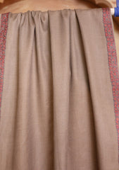 Pashmina Kashmiri Border Scarf D#30 - Brown