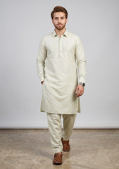 Elite Men Raw Silk Fabric - Cream