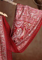 Pashmina Ari Work Jaaldar Scarf D#02 - Red