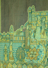 Pashmina Kaani Zari Shawl D - 08 - Green