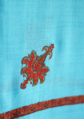 Pashmina Embroidered Shawl D - 120 - Ferozi