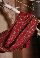 Pashmina Kashmiri Jaaldar Scarf D#28 - Maroon