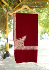 Pashmina Kashmiri Work Shawl D - 21 - Maroon