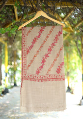 Pashmina Kashmiri Jaaldar Shawl D - 32 - L Brown