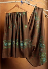 Pashmina Needle Work Shawl D#19 - CH Brown