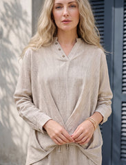 Pret - Moven - Indigo Linen Women's Shirt - Skin