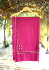 Pashmina Wool Needle Work Shawl D - 34 - Magenta