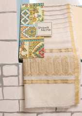 Jacquard Lawn Summer Shawl D#31 - Off White