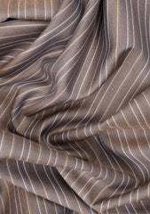 Scabal Stripe Selvage Suiting - Brown