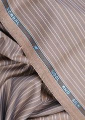 Scabal Stripe Selvage Suiting - Brown