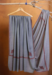 Pashmina Kashmiri Border Shawl D#163 - Grey