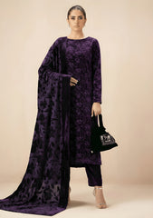Winter - Riwaj - Velvet Suit - Printed Edit - D#09 - Purple