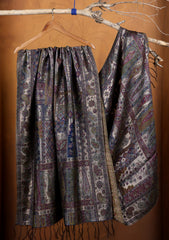 Pashmina Zari Jamawar Shawl D#20 - Grey