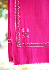 Pashmina Wool Needle Work Shawl D - 34 - Magenta