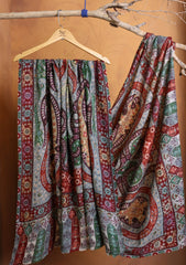 Pashmina Qalamkar Ari Work Jaldar Shawl D#04 - Multi 3