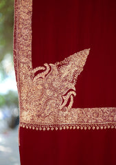 Pashmina Kashmiri Work Shawl D - 21 - Maroon