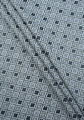 Elite Men Embroidered Sequence Selvage Viscose Fabric - B White