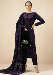 Winter - Riwaj - Velvet Suit - Printed Edit - D#09 - Purple