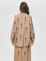 Pret - Moven - Beaded Oversize Shrug - Brown