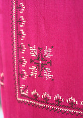 Pashmina Wool Needle Work Shawl D - 34 - Magenta