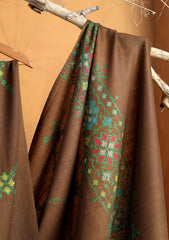Pashmina Needle Work Shawl D#19 - CH Brown