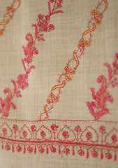 Pashmina Kashmiri Jaaldar Shawl D - 32 - L Brown