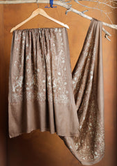 Pashmina Ari Work Jaaldar Shawl D#34 - Brown