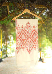 Pashmina Kashmiri Jaaldar Shawl D - 37 - Off White