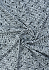 Elite Men Embroidered Sequence Selvage Viscose Fabric - B White