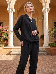 Pret - Moven - Indigo Linen Women's Shirt - Black