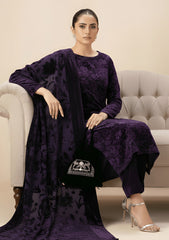Winter - Riwaj - Velvet Suit - Printed Edit - D#09 - Purple