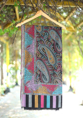 Pashmina Jamawar Shawl D - 47 - Black