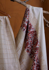 Pashmina Zari Jamawar Shawl D#07 - Off White 7