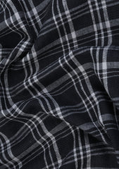 Thai Irash Cotton Selvage Check Linen Fabric - W Black