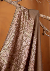 Pashmina Ari Work Jaaldar Shawl D#07 - Brown