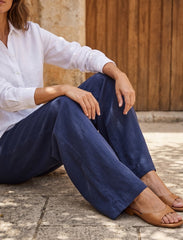 Pret - Moven - Cotton Linen Trouser - Blue