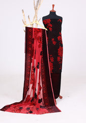 Winter - Riwaj - Printed Velvet Suit - Palachi Dupatta - D#07 - Red