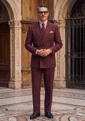 Drago Multi Function Super 140's Wool Fabric - Maroon