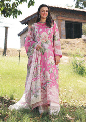 Lawn Collection - Elaf Premium - Print Chikankari - EPC24#03 - B - PINK MUSE