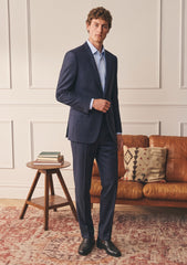 Ermenegildo Zegna Trofeo Wool & Silk Fabric - N Blue