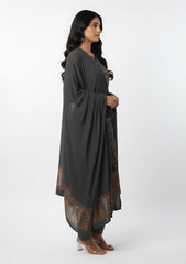 Winter - Riwaj - Pashmina Suit - Kaani Jamawar - Premium 25 - D#46 - Black