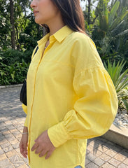 Pret - Moven - Indigo Cotton Linen Women's Shirt - Yellow