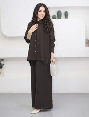 Pret - Moven - Embellished Button Down Set - Brown