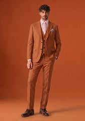 Dormeuil Exel Unique Stretch Wool Fabric - Rust