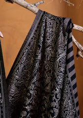 Pashmina Jamawar Ari Work Shawl D#01 - Black